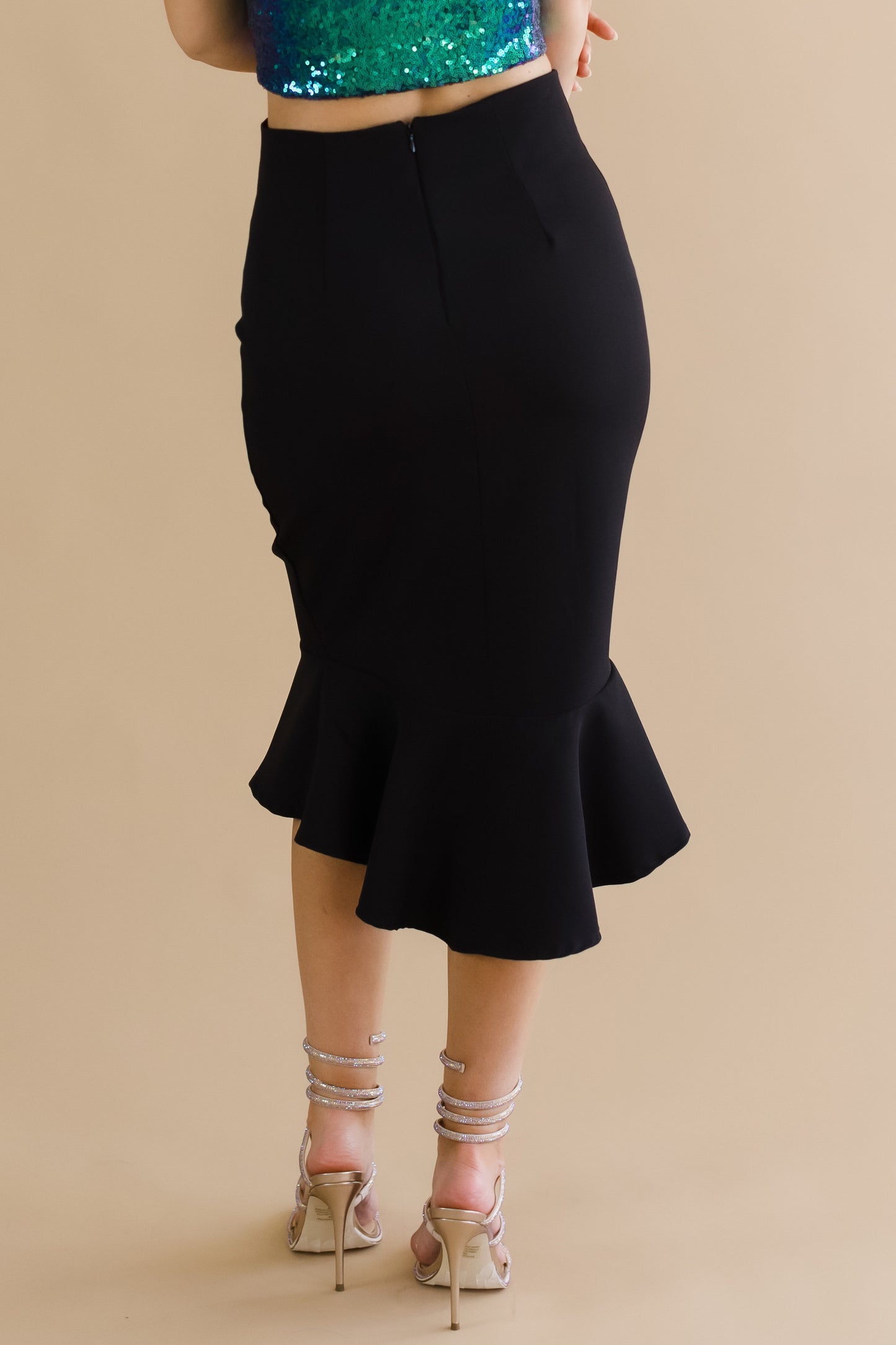 Pencil Skirt with Ruffle