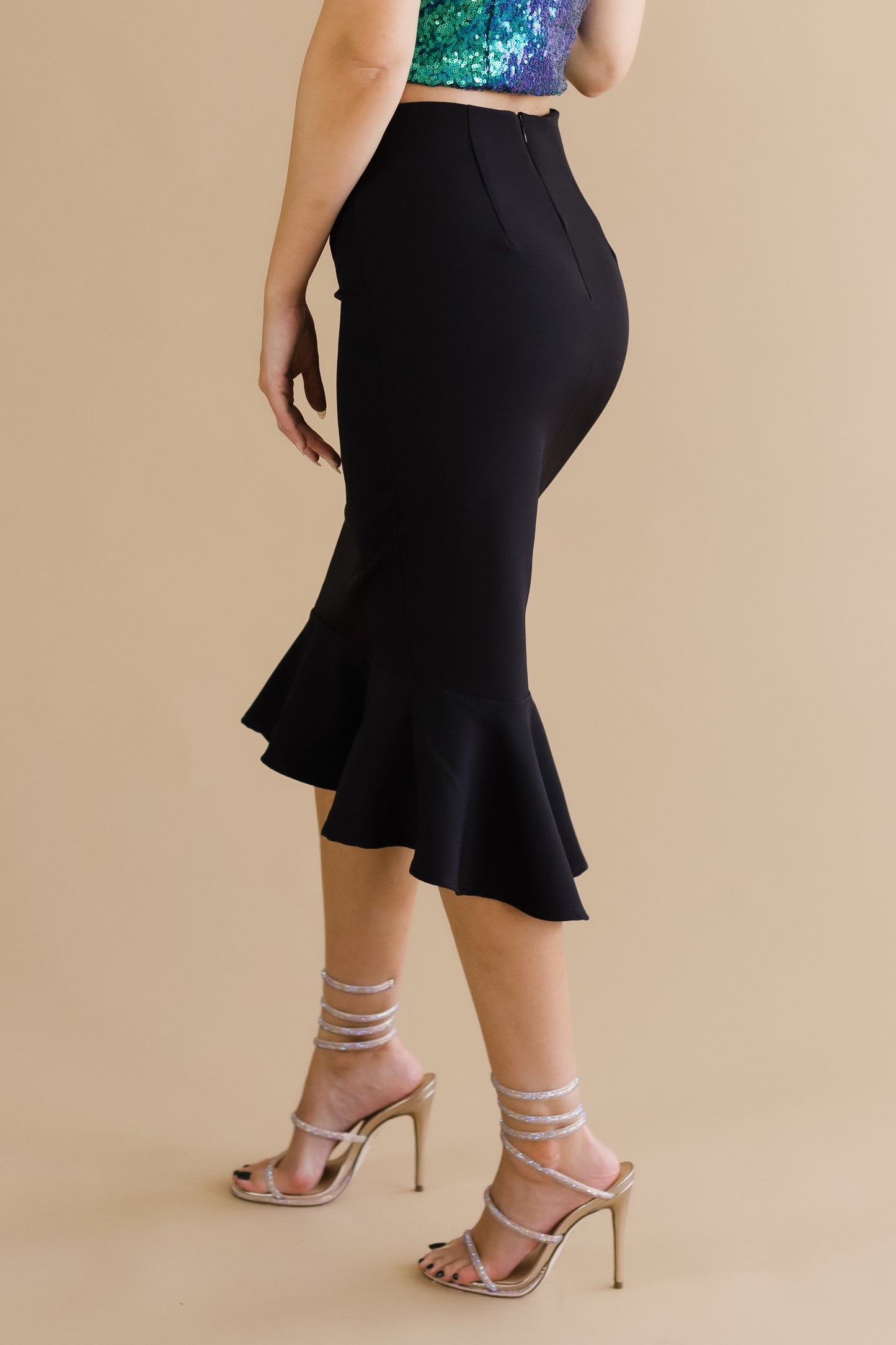 Pencil Skirt with Ruffle