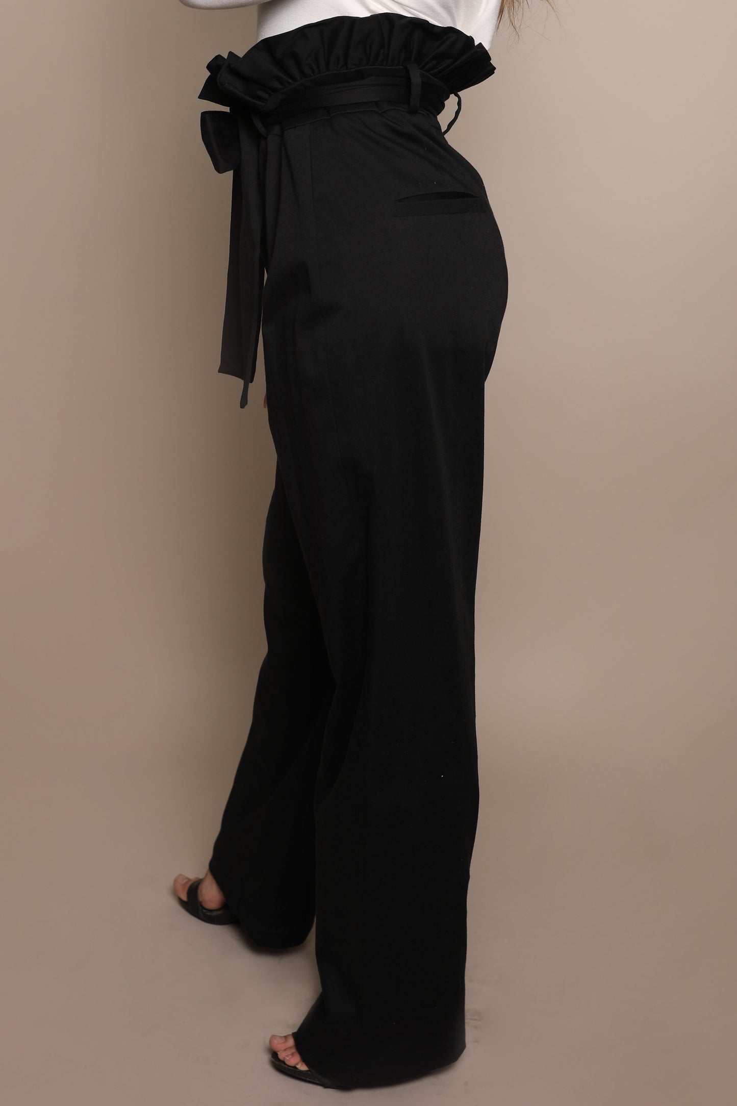 High Waist Ruffle Wide Leg Pant